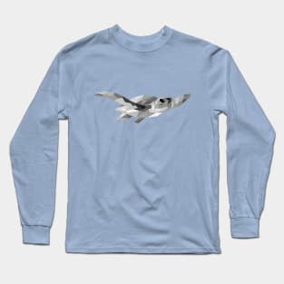 Grey Geometric Sea Turtle Swimming Long Sleeve T-Shirt